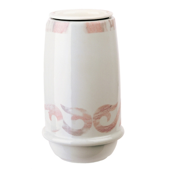 Picture of Flower vase for gravestone - Saturno Liberty pink line - Porcelain