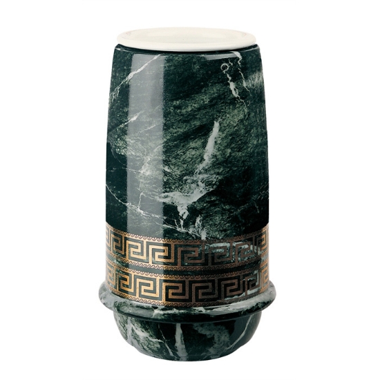 Image sur Vase à fleurs pour pierre tombale - Ligne grecque Saturne - Porcelaine