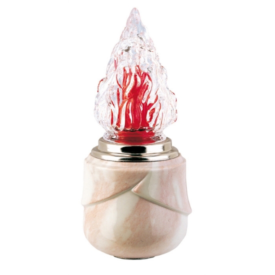 Image sur Lampe votive pour niches cinéraires et ossuaires - Ligne Victoria Marbre Rose - Porcelaine