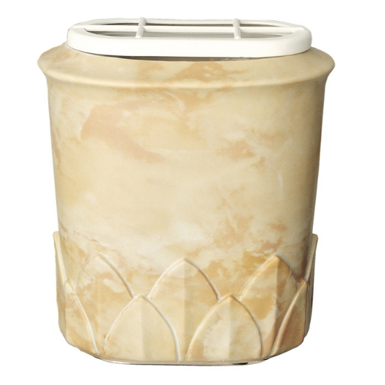 Immagine di Vaschetta portafiori per lapide - Linea Calice Onice - Porcellana