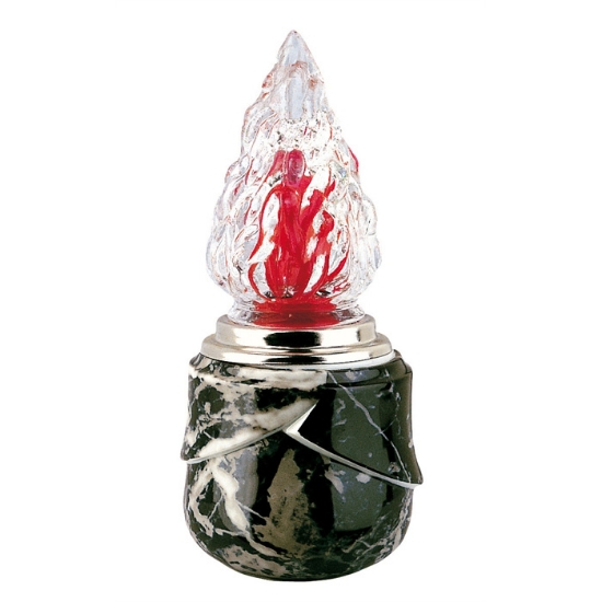 Image sur Lampe votive pour pierres tombales - Ligne Victoria Black Marbre - Porcelaine