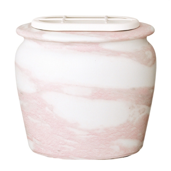 Immagine di Vaschetta portafiori per lapide - Linea Venere rosa - Porcellana