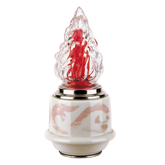 Image sur Lampe votive pour pierres tombales - Ligne Saturno Liberty Rose - Porcelaine