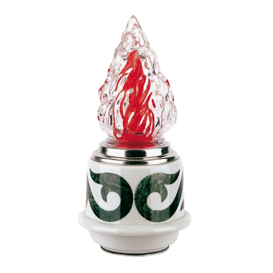 Immagine di Lampada votiva per lapidi - Linea Saturno Liberty Verde Alpi - Porcellana