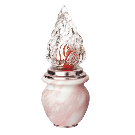 Immagine di Lampada votiva per lapidi - Linea Venere Marmo Rosa - Porcellana