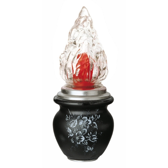 Image sur Lampe votive pour pierres tombales - Black Venus Ecstasy Ligne - Porcelaine