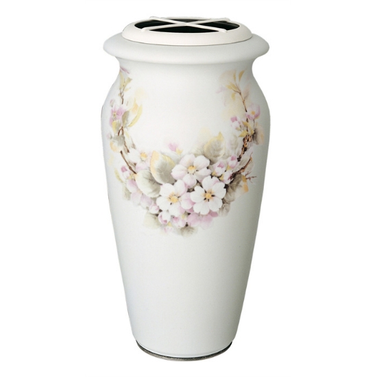 Picture of Large flower vase for tombstone or cemetery monument - Venere spring line - Porcelain