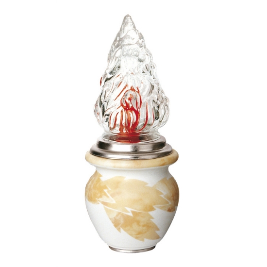 Immagine di Lampada votiva per lapidi - Linea Venere Foglie - Porcellana