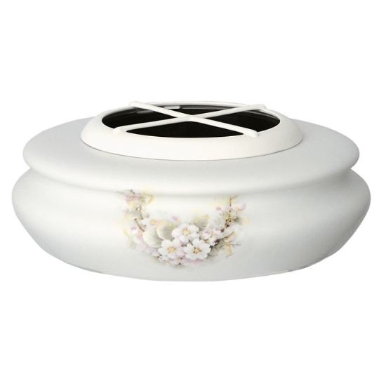 Picture of Recessed flower vase for ground graves or shelves - Venere spring line - Porcelain