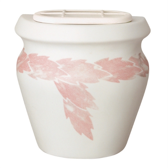 Image sur Pot à fleurs pour pierre tombale - Ligne de feuilles de Giara - Porcelaine
