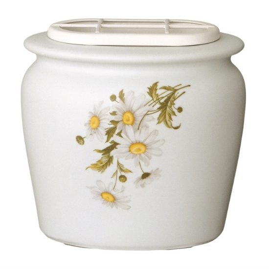 Image sur Pot à fleurs pour pierre tombale - Ligne marguerite Venere - Porcelaine