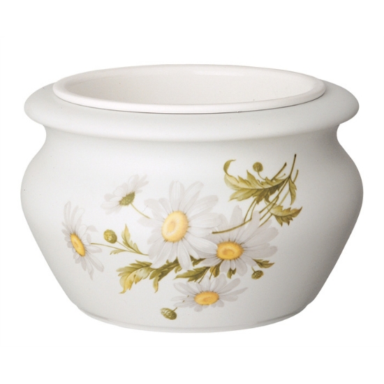 Picture of Flowerpot for tombstones and cemetery monuments - Margherita Daisy Line - Porcelain