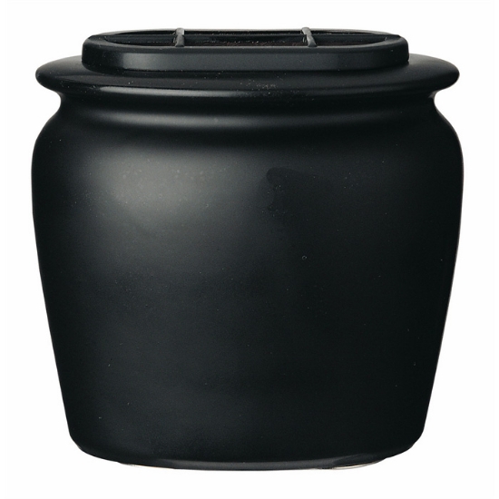Image sur Pot à fleurs pour pierre tombale - Ligne Venere noire - Porcelaine