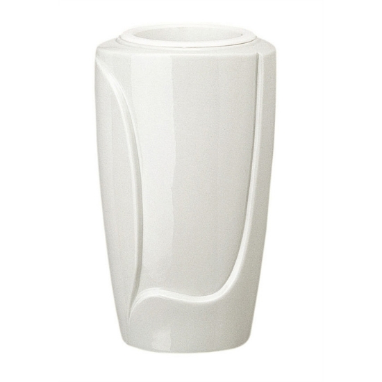 Picture of Flower vase for gravestone - Decoration Line - White finish - Porcelain