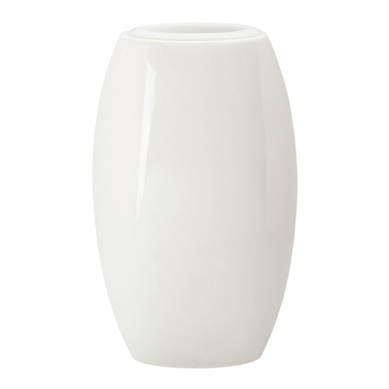 Immagine di Vaso portafiori grande per lapide o monumento cimiteriale - Linea Easy bianco - Porcellana