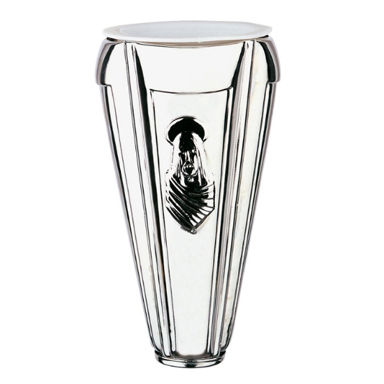 Picture of Flower vase for tombstone - Empire line - With Christ in relief - Steel