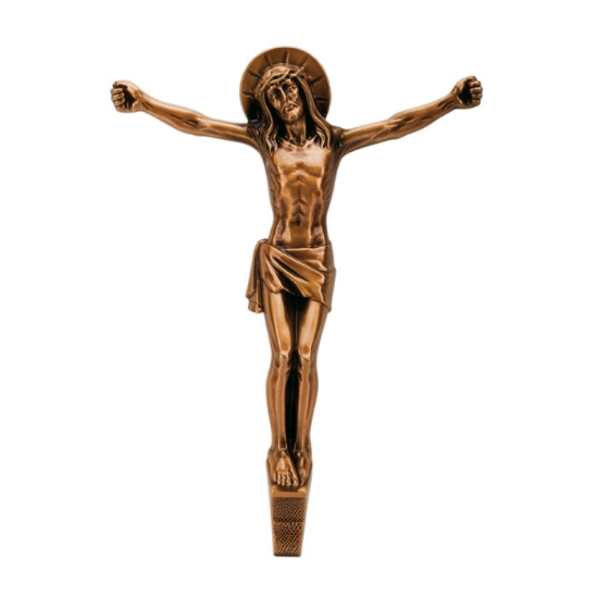 Imagen de Cristo crucificado en bronce sin cruz estilo moderno