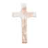 Image sur Croix en porcelaine pour pierres tombales - Finition marbre rose
