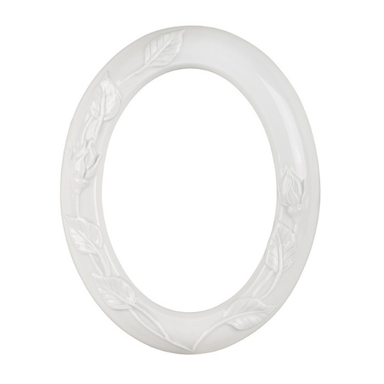 Image sur Cadre photo ovale blanc décoré de roses - Porcelaine