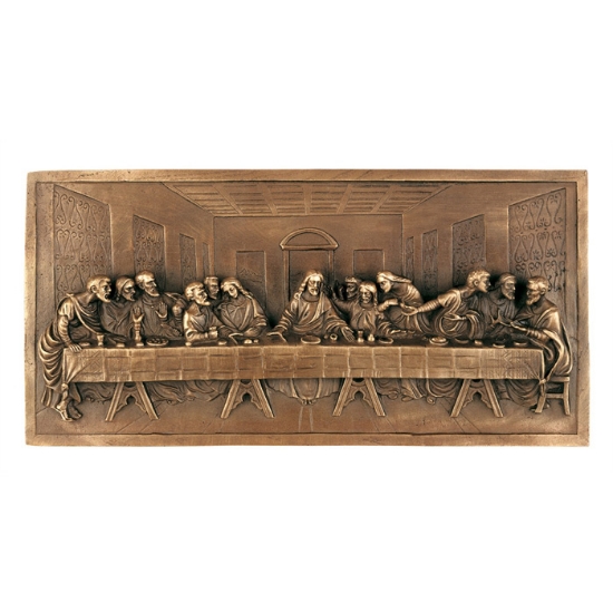 Picture of Plaque with bas-relief in bronze for cemetery chapels - Last Supper (Lost wax)