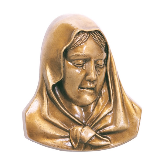 Picture of Plaque with bas-relief in bronze for tombstone - Our Lady of Sorrows (Lost wax)