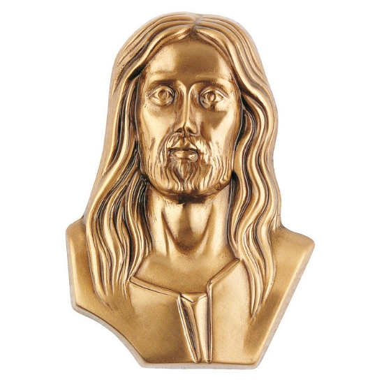Picture of Plaque with bas-relief in bronze for tombstone - Face of Christ (Lost wax)