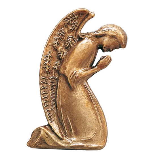 Imagen de Placa con bajorrelieve en bronce para lápida - Ángel rezando (hacia la derecha)