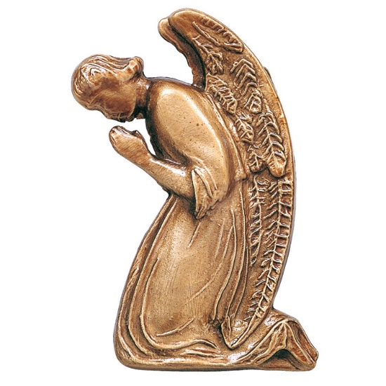 Imagen de Placa con bajorrelieve en bronce para lápida - Ángel rezando (hacia la izquierda)