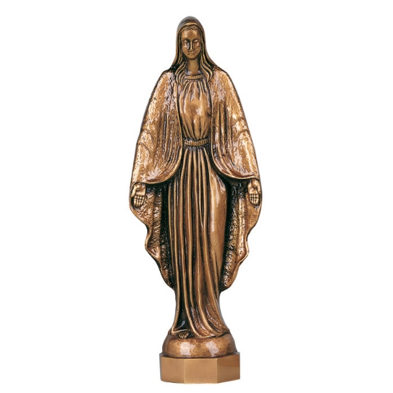 Picture of Plaque with bas-relief in bronze for tombstone - Virgin Mary