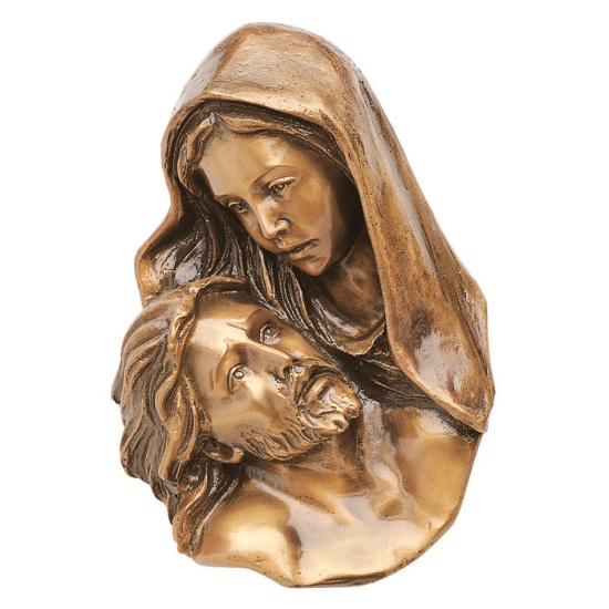 Immagine di Targa con bassorilievo in bronzo per lapide - Particolare della Pietà