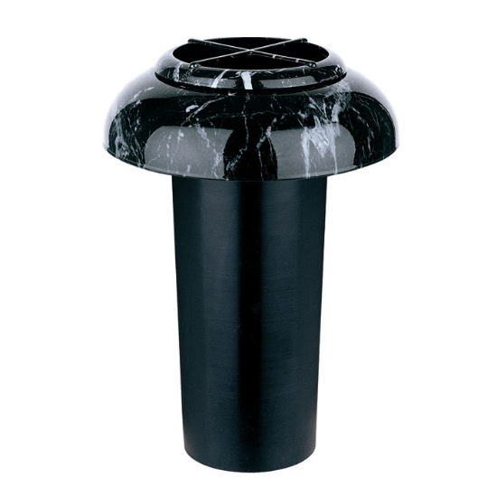 Picture of Recessed flower vase for ground graves or shelves - Nero Marquinia line