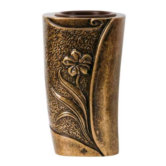 Picture of Large flower vase for tombstone or cemetery monument - Seba line - Glitter bronze