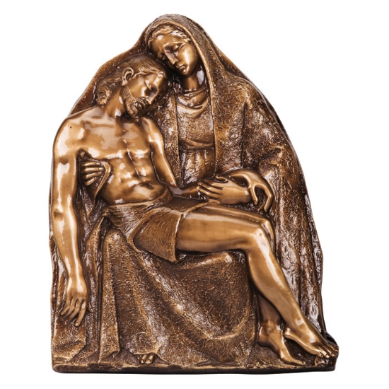Immagine di Targa con bassorilievo in bronzo per cappella cimiteriale - Pietà vaticana (Rilievo)