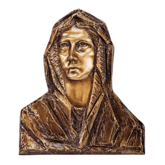 Immagine di Targa con bassorilievo in bronzo per cappella cimiteriale - Madonna (Rilievo)