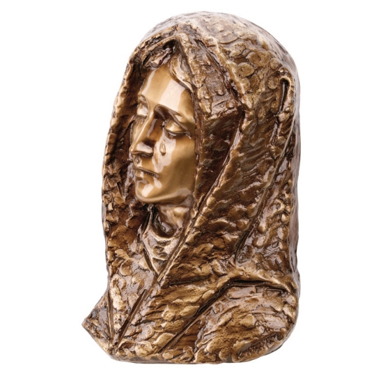 Immagine di Targa con bassorilievo in bronzo per cappella cimiteriale - Madonna delle lacrime