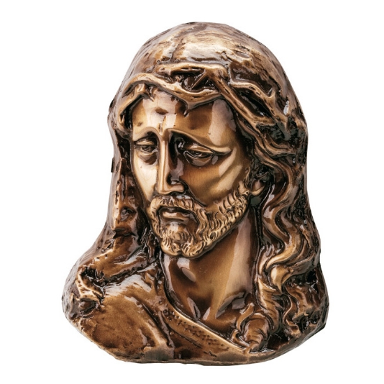 Immagine di Targa con bassorilievo in bronzo per cappella cimiteriale - Gesù Cristo con corona di spine