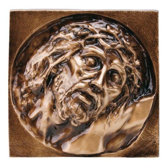 Imagen de Placa con bajorrelieve en bronce para capilla del cementerio - Cristo Crucificado (detalle)
