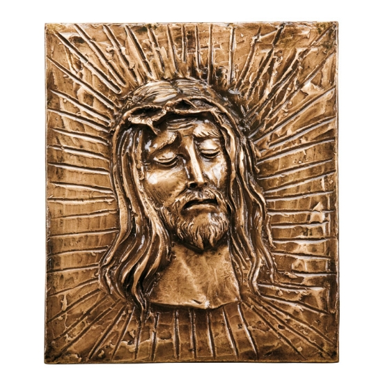 Picture of Plaque with bronze bas-relief for cemetery chapel - The Sacred Face of Jesus