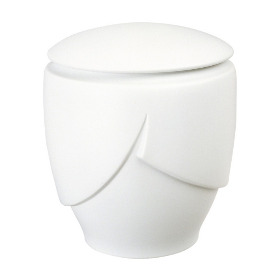 Picture of Wide cinerary urn for cremation ashes - white porcelain - Victoria Line