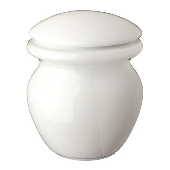 Picture of Small cinerary urn for cremation ashes - white porcelain - Venus line