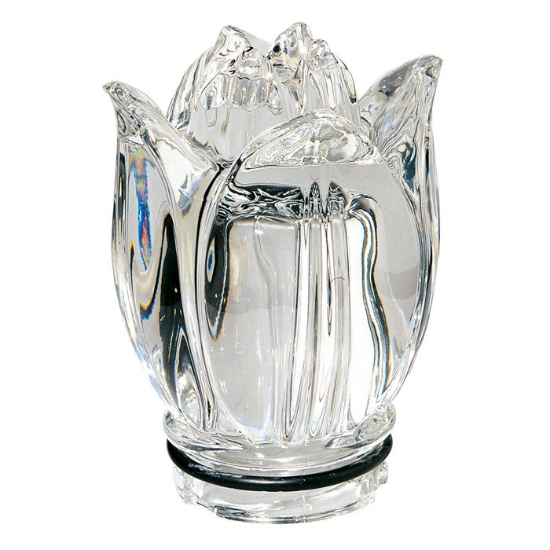Immagine di Cristallo a forma di tulipano per lampada votiva per lapidi