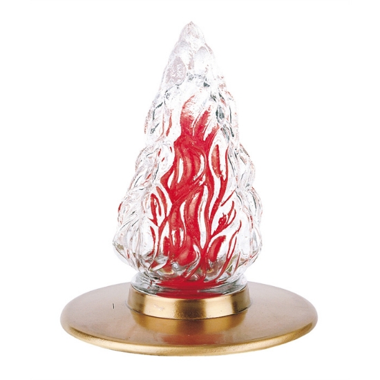 Imagen de Base de bronce con llama de cristal - Altura 15,5 cm - Diámetro base 13 cm