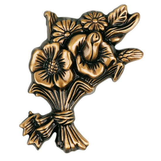 Imagen de Pequeño ramo decorativo de flores - Bronce pulido