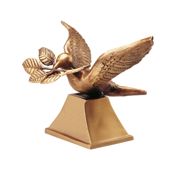 Picture of Bronze statue representing a dove with olive branch