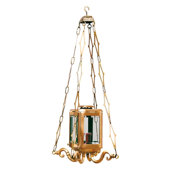 Imagen de Araña de velas de bronce con cristales para capillas