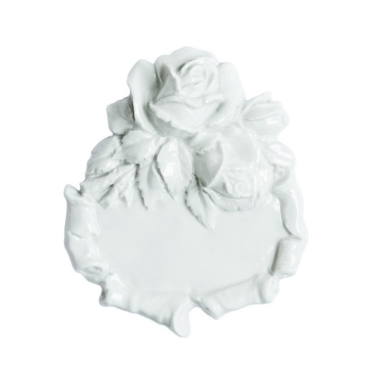 Image sur Plaque pour pierres tombales en porcelaine blanche ornée de roses
