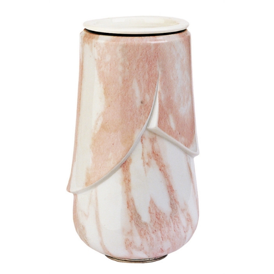 Picture of Flower vase for gravestone - Victoria pink line - Porcelain