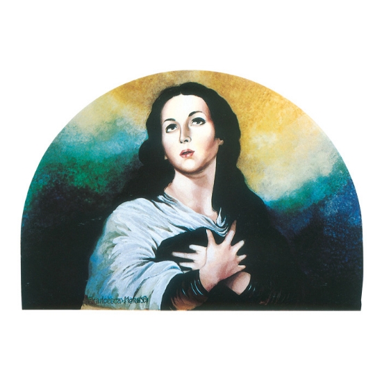 Picture of Sacred artistic stained glass window for cemetery chapels - Madonna