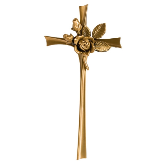 Picture of Stylized bronze cross - Decorated with rose buds