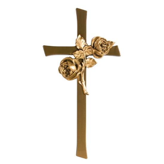 Picture of Bronze cross decorated with rose buds